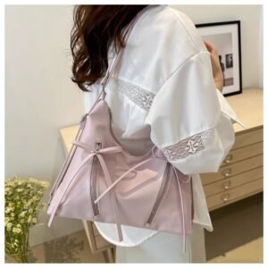 Korean niche backpack women's new cool silver tote bag casual large capacity shoulder bag backpack