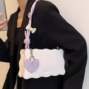 Niche Korean armpit bag for women spring and summer new bow girl small square bag fashionable western style shoulder bag